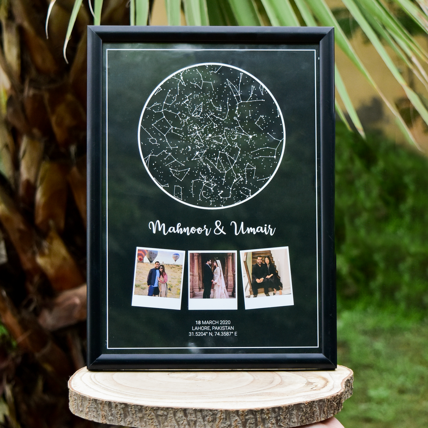 Framed Starmap with Polaroids