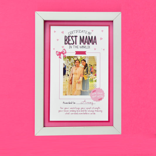 "Best Mom" Certificate frame