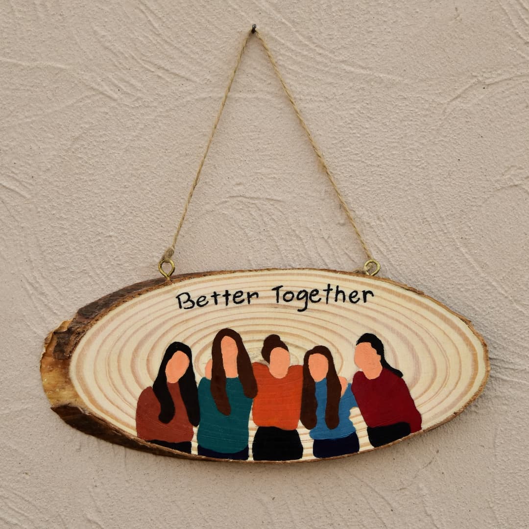 Handpainted Oval Hanging Woodslice