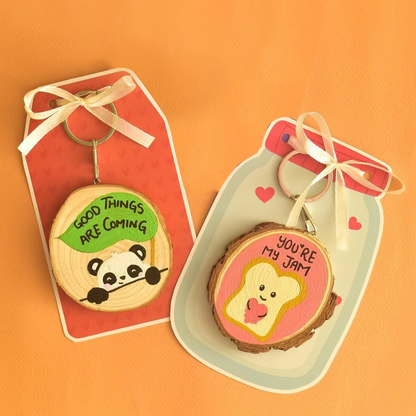 Handpainted Wooden Keychain