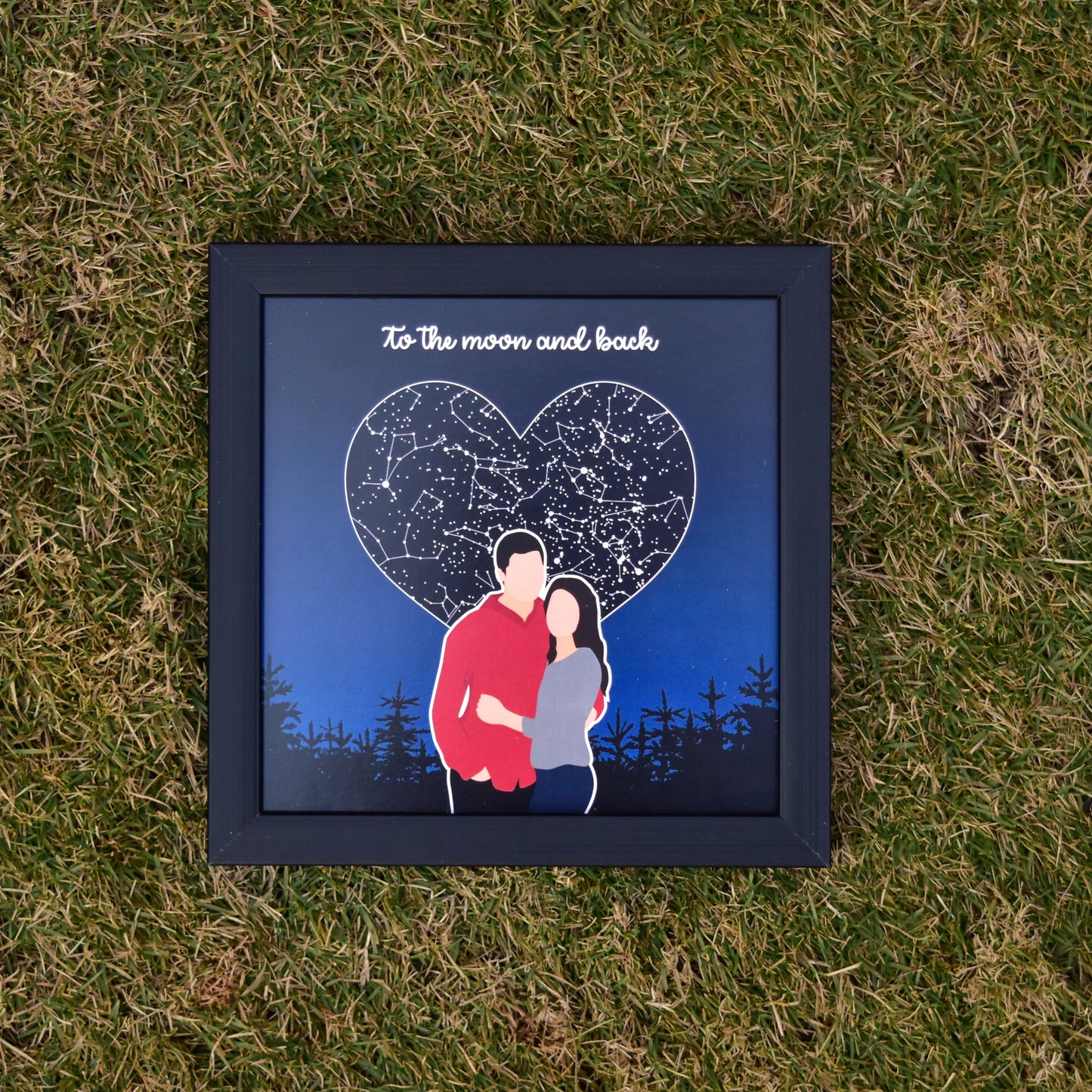 "To the moon and back" starmap portrait frame