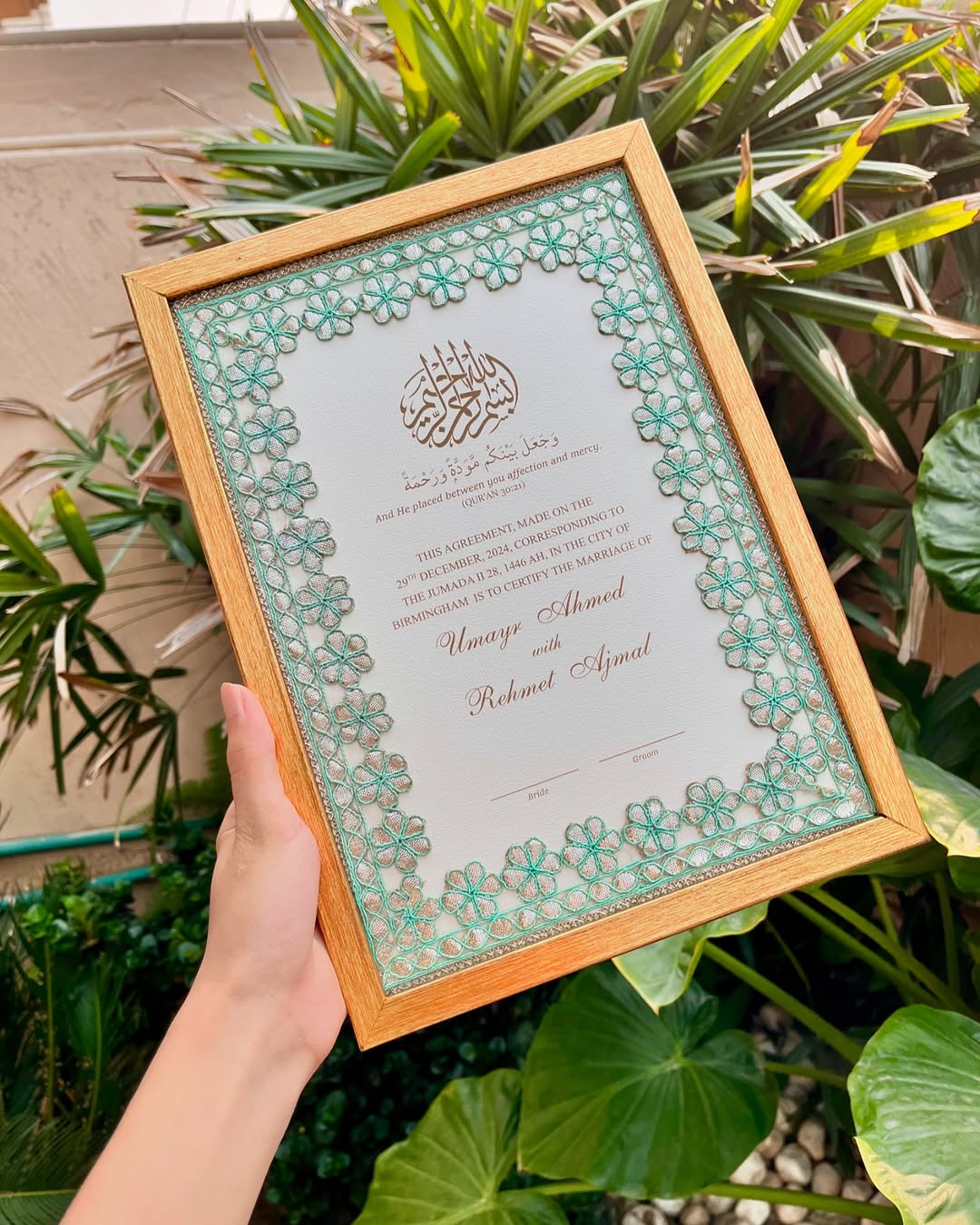 Customised Nikkah Certificate