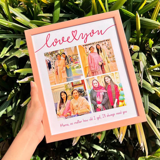 "Love you" collage peach frame