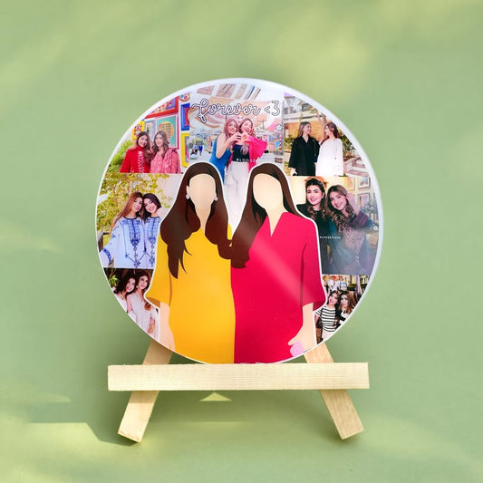 Circle Collage Acrylic with Digital Portrait