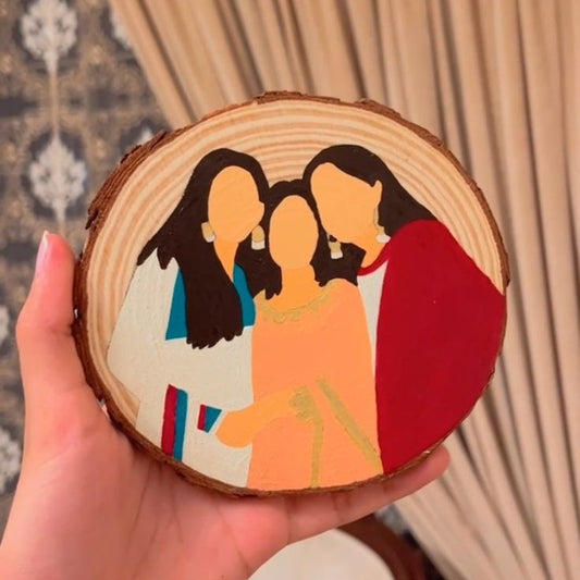 Handpainted Circle Woodslice